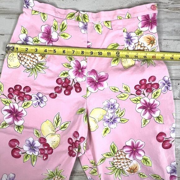 BRIGGS PETITE CAPRI COLORFUL PINK TROPICAL PRINT BEACH SUMMER SIZE 12 - Picture 8 of 9